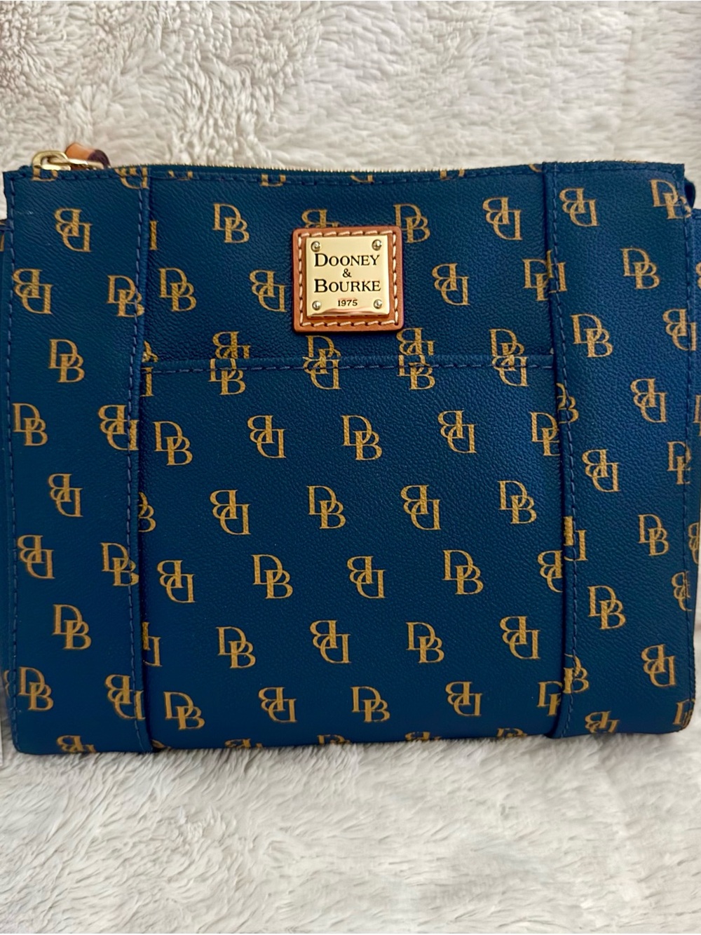 Dooney & Bourke Navy and Gold Logo Crossbody- NWT